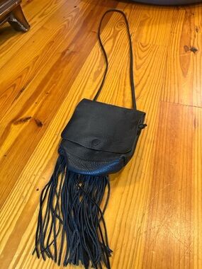 HOBO Black Fringe Leather Crossbody Bag